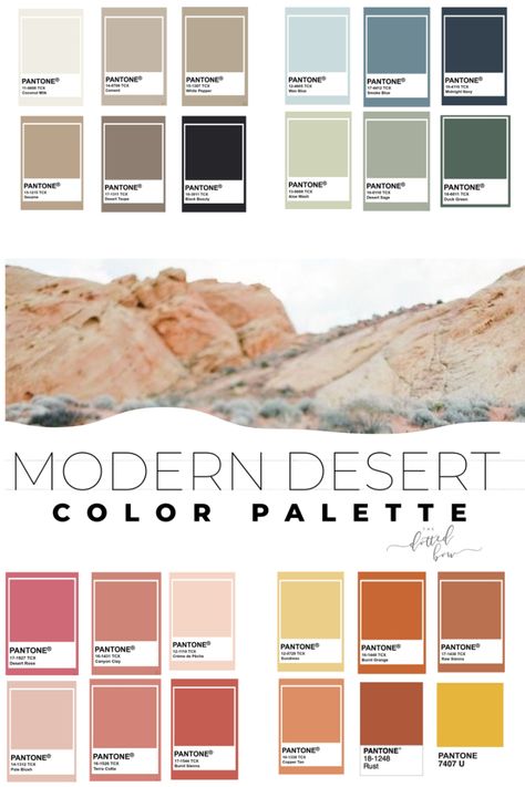Desert Color Scheme / Desert Wedding / Modern Southwest Decor Style Design, Pantone, Southwestern Color Palette, Southwest Color Scheme, Southwestern Color Schemes, Decor Color Schemes, Desert Color Palette, Home Color Schemes, Color Palette