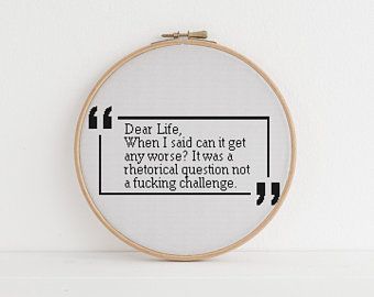 Funny Quotes, Sayings, Humour, Cross Stitch Quotes, Funny Cross Stitch Patterns, Words, Cross Stitch Embroidery, Cross Stitching, Funny Insults