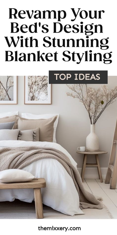 Revamp Your Bed's Design with Stunning Blanket Styles Throw Blankets Bed, How To Layer Throw Blankets On Bed, Knitted Throw Blanket On Bed, Bed Pillow Design Ideas, Throw Pillow Arrangement On Bed, Cozy Bedroom Essentials, Blanket At End Of Bed, How To Fold Throw Blanket On Bed, How To Place A Throw On A Bed