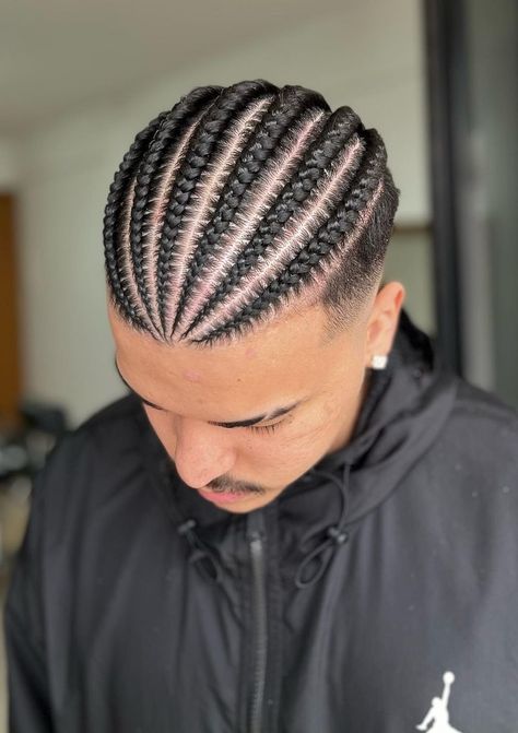 Faded cornrows are one of the most popular styles, ideal if you’re growing out the top portion of your hair. Make sure to keep your hair conditioned by using hair conditioners for men. Men Hair Styles, Men Hair, Gaya Rambut, Boy Braids Hairstyles, Haar, Hairstyle For Man, Peinados, Hair Styles For Boys, Braid