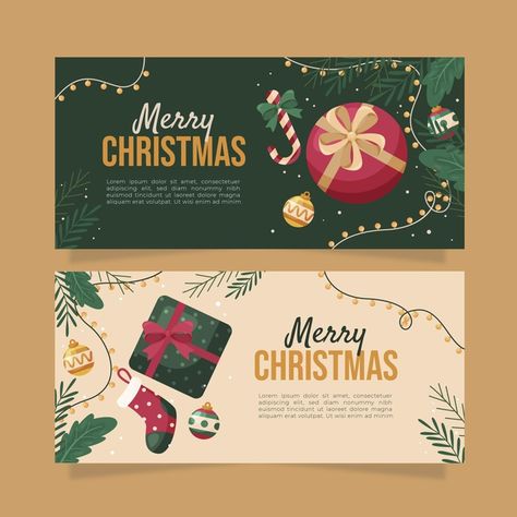 Free Vector | Christmas banners in flat design Banner Design, Natal, Banners, Holiday Banner, Christmas Promo, Christmas Promotion Design, Christmas Promotion, Christmas Vouchers, Christmas Graphics