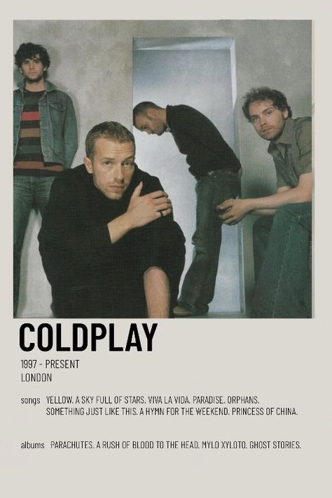 Band Posters, Coldplay, Coldplay Poster, Coldplay Music, Film Posters Vintage, Coldplay Band, Coldplay Concert, Music Poster, Coldplay Songs
