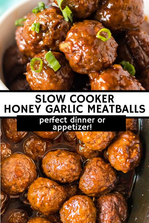 Dips, Slow Cooker, Slow Cooker Meatballs, Garlic Meatballs, Honey Garlic Meatballs, Crock Pot Meatballs, Slow Cookers, Meatball Recipes Crockpot, Meatballs Easy