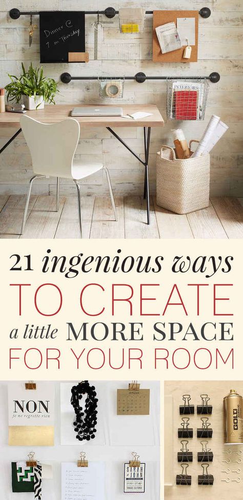 21 Insanely Clever Ways To Create Space For Your Room Diy Home Décor, Home Décor, Home, Home Improvement, Home Organisation, Organisation, Storage And Organization, Home Organization, Floating Bookshelves