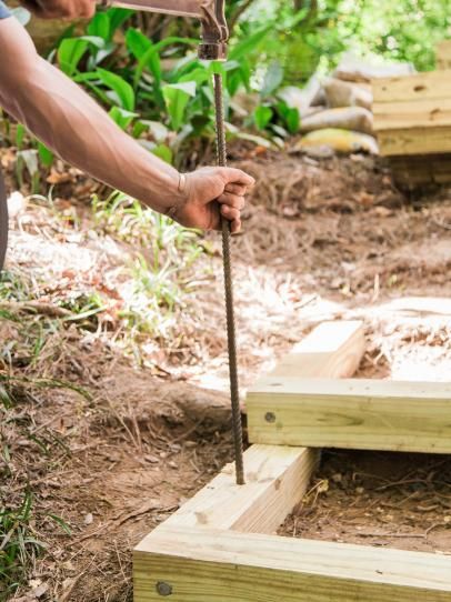 How to Build Outdoor Wood Steps | HGTV Gardening, Shaded Garden, Back Garden Landscaping, Outdoor, Garden Landscaping, Outdoor Wood Steps, Outdoor Wood Projects, Outdoor Steps, Garden Steps Diy