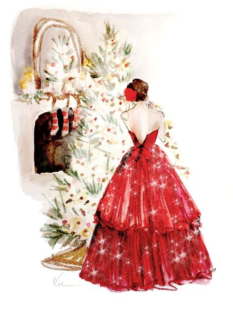 25 Inspirational Fashion Sketches | Parasol Dreams Christmas, Retro, Ornament, Natal, Vintage, Vintage Christmas, Christmas Illustration, Christmas Paper, Christmas Pictures