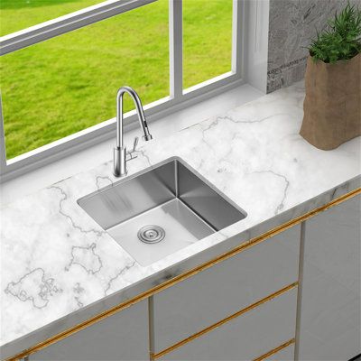 This sink is made of stainless steel and is not easy to rust and damage, which can ensure its long-term use. Finish: Stainless Steel | Tryimagine 23 Inch Undermount Sink - 23"X18"X10" Undermount Stainless Steel Kitchen Sink 16 Gauge 10 Inch Deep Single Bowl Kitchen Sink Basin | 10 H x 23 W x 18 D in | Wayfair