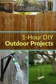When it comes to DIY outdoor projects, you can accomplish a lot more than you think in an hour. These incredibly easy backyard projects can be done in 60 minutes or less. You'll love your yard after doing one of these simple, 1-hour DIY backyard projects. Outdoor, Diy, Ideas, Decks, Backyard Diy Projects, Backyard Projects, Backyard Makeover, Outdoor Diy Projects, Easy Backyard