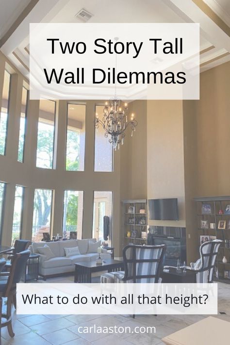 How To Decorate A Tall, 2-Story Wall - More Tall Wall Dilemmas! — DESIGNED Ideas, Home, Design, Decoration, Entryway, Tall Ceilings, Two Story Fireplace, Tall Fireplace, How To Decorate A Wall Niche