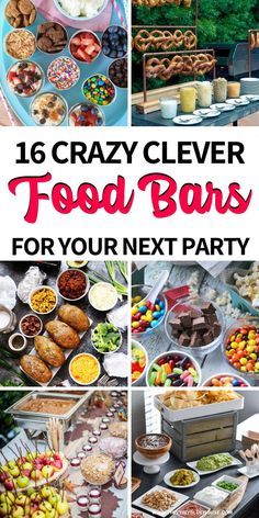 Incorporate these fabulous food bar ideas into your next party and wow your guests. Clever and most of all delicious these food bars are a guranteed hit. #foodbars #foodbarsforparties #foodbarideas #foodbarsstation #partystations #foodstations #foodbarsdesigns #diyfoodbars Burger Bar, Nacho Bar, Taco Bar, Parties, Waffles, Bar Food Appetizers, Easy Buffet Food Ideas Party, Bagel Party Ideas, Party Food Bar
