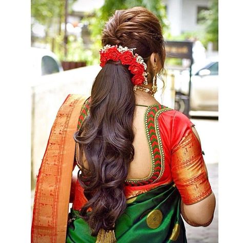 50+ Stunning Indian Hairstyles for Reception - Tikli Bollywood, Design, Simple Hairstyle For Saree, Indian Hairstyles For Saree, Indian Bridal Hairstyles, Indian Bride Hairstyle, Indian Wedding Hairstyles, Indian Hairstyles, Saree Hairstyles