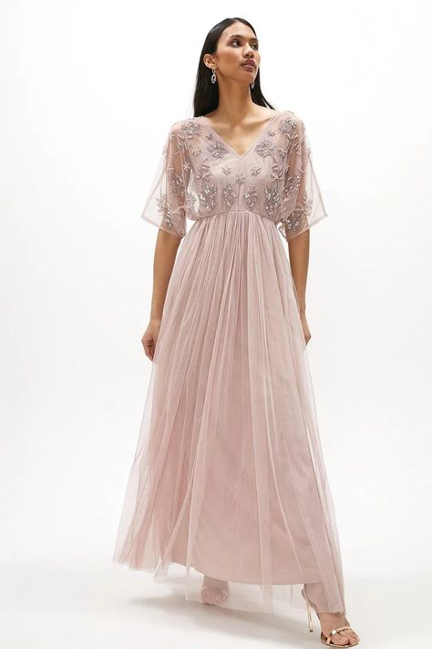 Casual Chic, Wedding Dress, Outfits, Embellished Maxi Dress, Lace Bodice Maxi Dress, Gowns With Sleeves, Tulle Dress With Sleeves, Embellished Bridesmaid Dress, Maxi Dress