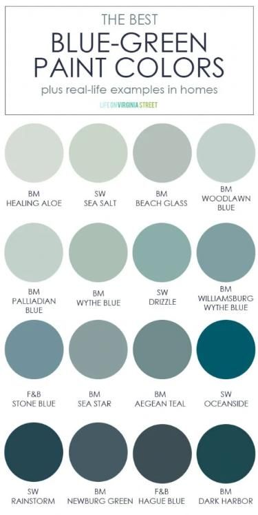sdf Paint Colours, Green Paint Colors, Paint Colors For Home, Green Cabinets, Blue Green Paints, Blue Green Kitchen, Paint Colors, Brown Roof, Exterior Paint