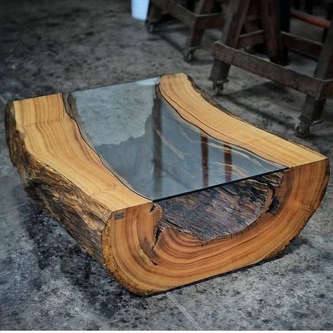 Wood resin table