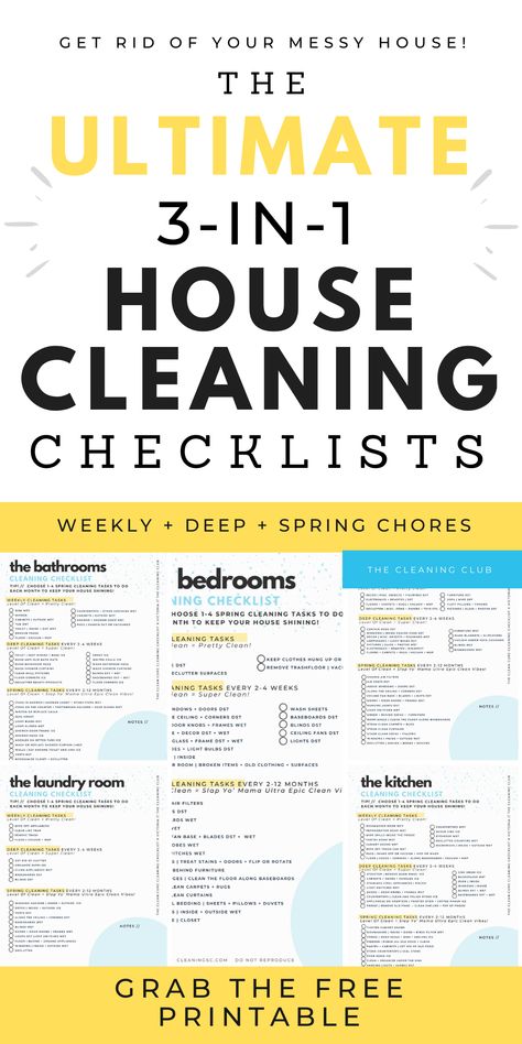 Household Cleaning Tips, Diy, Deep Cleaning House Checklist By Room, Household Cleaning Schedule, Deep Cleaning Checklist By Room, Deep Cleaning House Checklist, Clean House Schedule, Cleaning Checklist, House Cleaning Checklist