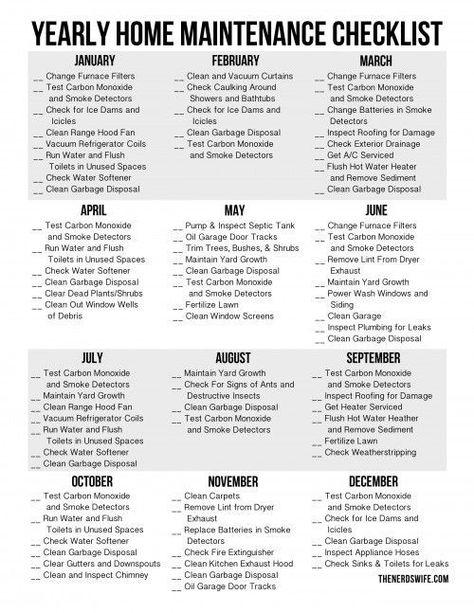 Home Maintenance Checklist                                                                                                                                                                                 More Organisation, Household Cleaning Tips, Cleaning Checklist, Cleaning Hacks, Cleaning Schedule, Home Maintenance Checklist, Cleaning Household, Cleaning Organizing, House Cleaning Checklist