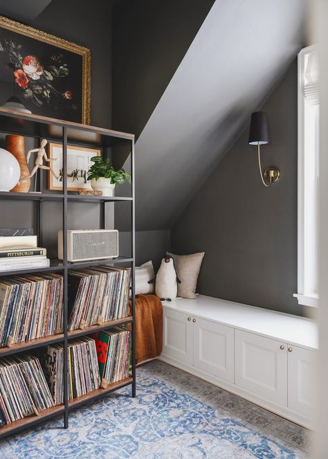 This is how we modified the IKEA VITTSJÖ so that it could bear the weight of our vinyl collection! via Yellow Brick Home #vinyl #recordcollection #recordstorage Interior, Ikea, Inspiration, Home, Ikea Hacks, Ikea Kallax Shelving, Ikea Metal Shelves, Ikea Billy Bookcase Hack, Ikea Billy Bookcase