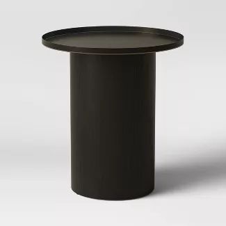 Snacks, Interior, Drum Side Table, Black End Tables, Black Side Table, Side Table Decor, Side Tables, End Tables, Side Table