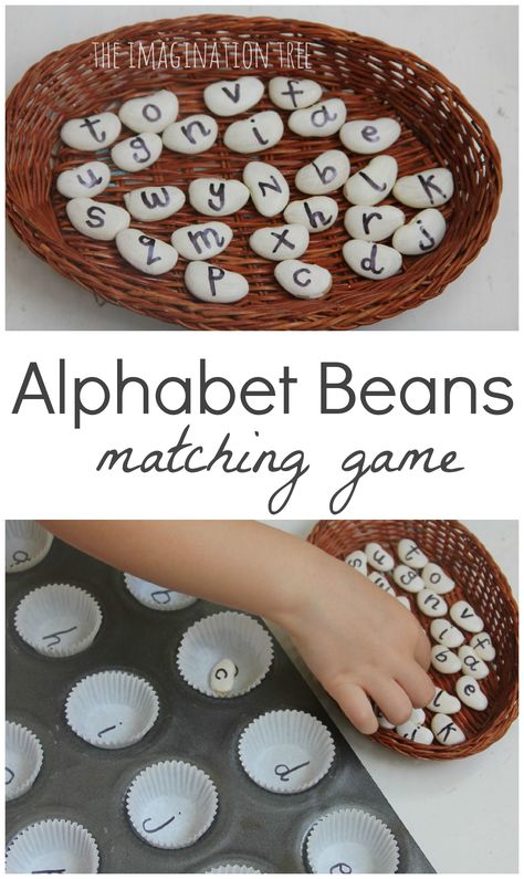 Make an alphabet beans literacy game and an ongoing resource to use in lots of activities together! Playful literacy fun and learning for preschoolers! Phonics, Montessori, Pre K, Literacy, Literacy Games, Learning Letters, Literacy Activities, Fun Learning, Learning Letters Preschool