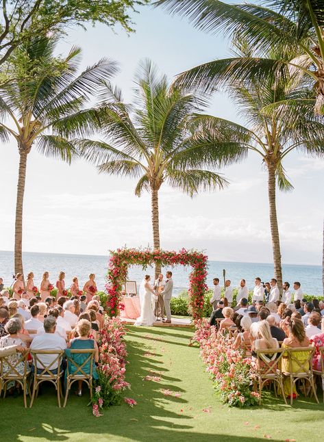A Beachy, Bougainvillea-Filled Wedding in Maui, Hawaii Inspiration, Wedding Venues, Maui, Beach Ceremony, Wedding Venues Hawaii, Destination Wedding, Wedding Places, Destination Wedding Cost, Beach Wedding