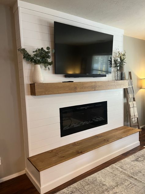 Electric Fireplace With Mantle, Fireplace Mantle, Electric Fireplace Insert, Fireplace Inserts, Fireplace Mantle Decor With Tv, Fireplace Beam, Faux Fireplace Mantels, Electric Fireplace Decor