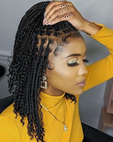 20 Stunning Summer Protective Styles for Black Women - Coils and Glory Box Braids, Braided Hairstyles, Box Braids Hairstyles For Black Women, Box Braids Styling, Box Braids Hairstyles, Braids With Curls, Braided Hairstyles For Black Women, Braids For Black Women, Short Box Braids Hairstyles