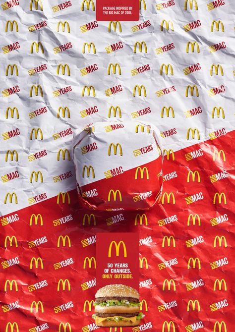McDonald's Print Ad - Big Mac - Packed in History - 2005 Packaging, Mac, Food Packaging, Mcdonalds Gift Card, Free Mcdonalds, Mcdonalds, Mcdonald, Free Gift Cards, Food Packaging Design