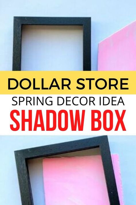 Decorate your home for spring with this cute shadow box butterfly art display. Learn how to make this from dollar store items, its the perfect craft idea for kids as well as they can color in the butterflies and decide where to stick them. #diy #spring #shadowbox Upcycling, Diy Crafts, Diy Projects, Easter Shadow Box Ideas, Diy Shadow Box, Dollar Tree Diy Crafts, Shadow Box Picture Frames, Diy Frame, Shadow Box Frames