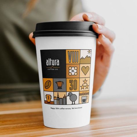 Altura Coffee reached out to the coffee fiends at @whiterabbitnz to create a special edition Coffee Cup design to celebrate their 30th anniversary in NZ. Fueled by many coffees a day, the design team were stoked to create custom illustrations representing Altura’s accolades and show off the uniqueness of this Kiwi brand in their celebratory design. Mugs, Starbucks, Design, Coffee Shop Branding, Coffee Shop Design, Cafe Cup, Coffee Accessories, Coffee Branding, Coffee Cups