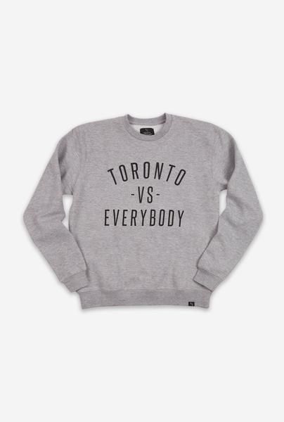 Toronto -vs- Everybody®️️ Crewneck - Grey Peace, Sweatshirts, Grey, Toronto Ontario Canada, Merch, Crew Neck, Venture, Graphic Sweatshirt, Collection