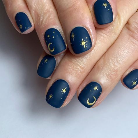 If you haven't heard about the moon and star nail designs, you're at the right place - we have selected over thirty of the cutest style to inspire your next Nail Designs, Nail Art Designs, Gold Nails, Star Nail Designs, Star Nails, Star Nail Art, Moon Nails, Moon Manicure, Gold Nail Art