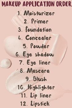 Glow, Eye Make Up, Makeup Application Order, Makeup Help, Makeup In Order How To Apply, How To Apply Makeup, Makeup Order, Makeup Guide, Steps For Applying Makeup