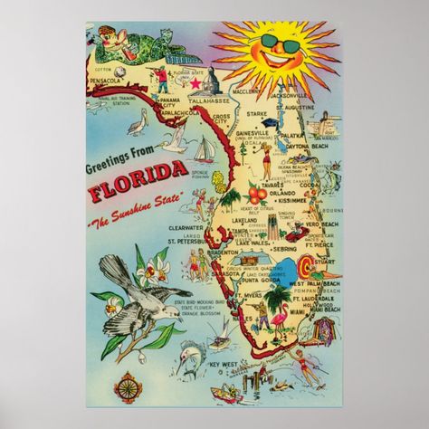 Florida Keys, Florida, Key West Florida, Orlando, State Parks, Decoupage, State Of Florida, Destin Florida, Map Of Florida