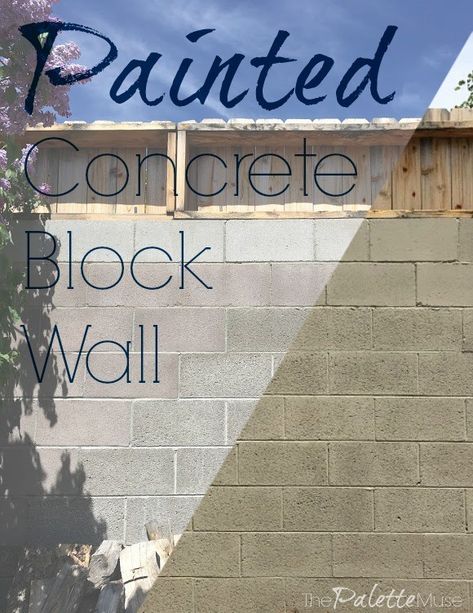 Give new life to your old concrete block wall with paint! #concrete #painting #homehacks Gardening, Design, Exterior, Masonry Blocks, Concrete Block Walls, Concrete Walls, Painted Brick Walls, Concrete Fence Wall, Concrete Bricks