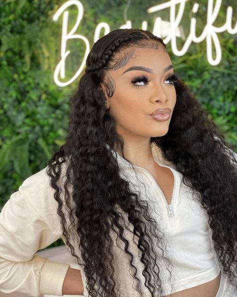 curly wigs for black women with 2 braids Long Hair Styles, Hair Styles, Plait Styles, Hairstyle, Haar, Peinados, Braid Styles, Hair Inspiration, Two Braid Hairstyles