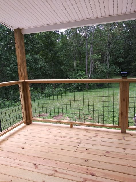 Decks, Outdoor, Deck Wire Railing Ideas, Porch Railings, Decks With Wire Railing, Front Porch Railings, Porch Handrail Ideas, Porch Railing Ideas Farmhouse, Deck Railings