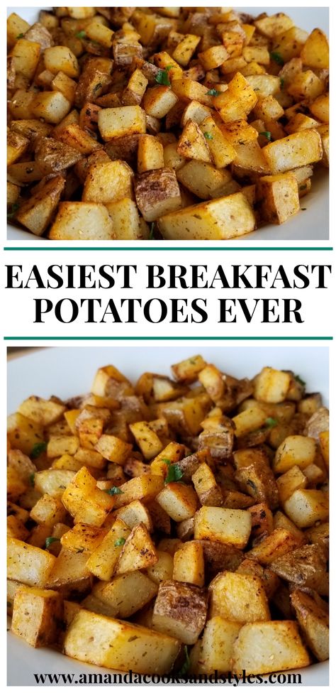 My easy breakfast potatoes are so easy to make and for that reason I make them at least once a week! From start to finish these potatoes fry up in less than twenty minutes. So, if you are in a time crunch, this breakfast recipe is for you! Snacks, Breakfast And Brunch, Brunch, Desserts, Homemade Breakfast Potatoes, Breakfast Potatoes In Oven, Oven Breakfast Potatoes, Breakfast Potatoes Easy, Breakfast Potato Casserole