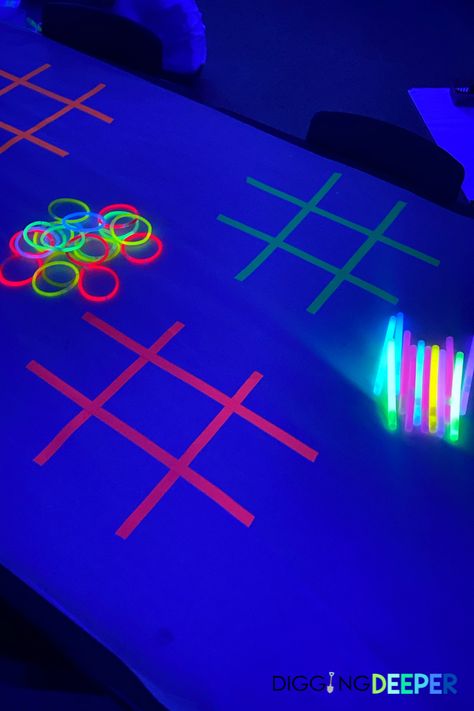 Glow Party, Glow, Glow Party Games, Games For Parties, School Dance Ideas, Adult Glow Party, Dance Party Games, Glow Pool Parties, School Parties