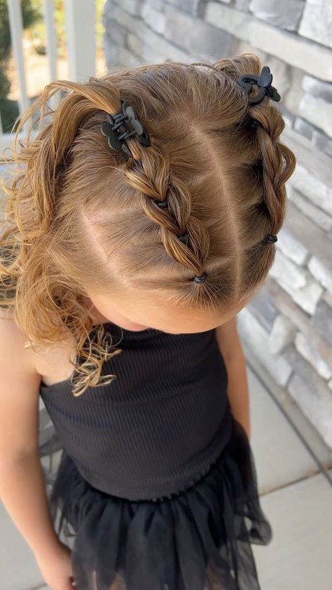Kids Braided Hairstyles, Kids Hairstyles For Wedding, Dance Hairstyles, Kids Hairstyles Girls, Easy Hairstyles For Kids, Braided Hairstyles For Kids, Toddler Updo, Updos For Kids, Kids Curly Hairstyles