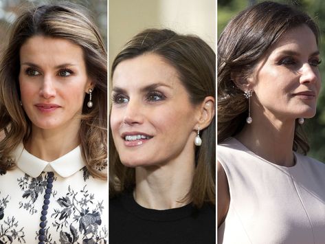 Queen Letizia's Outfits Are Freakin' Phenomenal — and Full of Priceless Style Lessons Kate Middleton Outfits, Peplum Jacket, Dresses Royal, White Belt, Ruffle Shirt, Queen Letizia, Plain Black, Wearing Red, Modest Dresses
