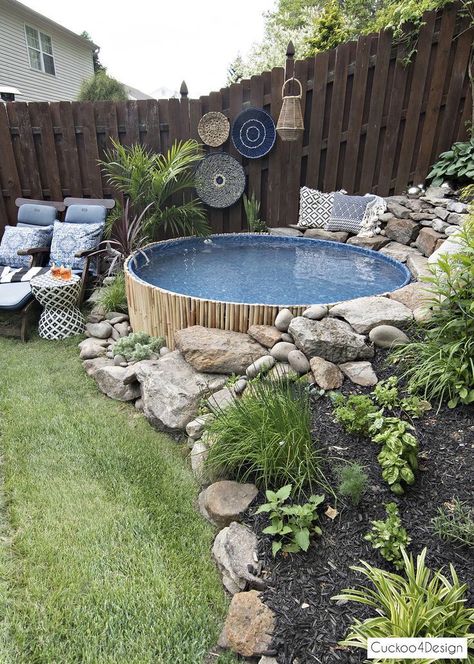 Back Garden Landscaping, Shaded Garden, Pools For Small Yards, Backyard Ideas For Small Yards, Sloped Yard, Tank Pool, Backyard Landscaping, Small Backyard Landscaping, Small Yard Landscaping