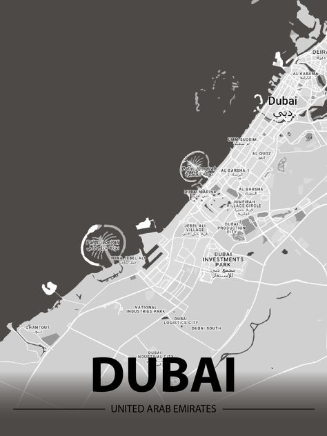 Design, Posters, Ipad, Dubai, Dubai Map, City Map, Map Poster, Dubai Location, Visit Dubai