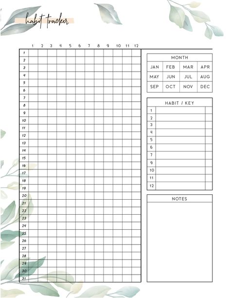 Use this free printable habit tracker template in your bullet journal or planner. Track your habits and make great progress! Free Printable Habit Tracker, Journal Printables Templates, Week Planer, World Of Printables, Printable Habit Tracker, Bullet Journal Ideas Templates, Tracker Free, Habit Tracker Printable, Habit Tracker Bullet Journal