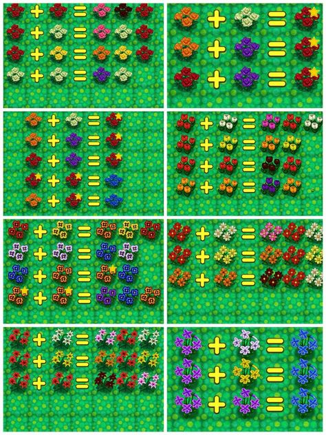Animal Crossing New Leaf hybrid guide.  The stars on the roses are created hybrids. Camping, Nintendo, Diy, Ideas, Animal Crossing Leaf, Animal Crossing Qr, Animal Crossing Qr Codes Clothes, Animal Crossing 3ds, Animal Crossing Guide