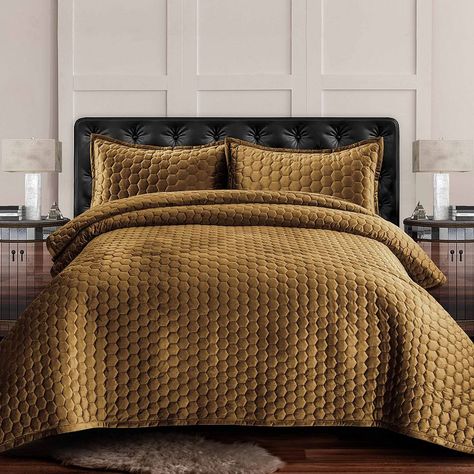Lugano, Oversized Quilt, Honeycomb Stitch, King Quilt Sets, Solid Quilt, Velvet Quilt, Velvet Bed, Soft Bedding, Twin Quilt