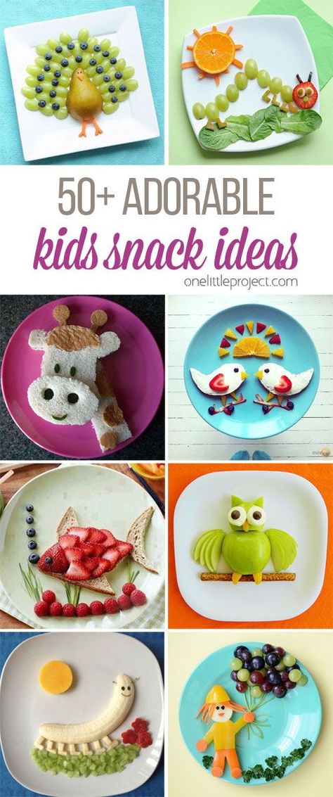 These snack ideas are ADORABLE! Some people are so clever! I never would have thought of all of these amazing food art ideas, but they really are creative! Bento, Food Crafts, Fun Kids Food, Kids Lunch, Food Art For Kids, Kids Snacks, Food Art Lunch, Kids Meals, Food Humor
