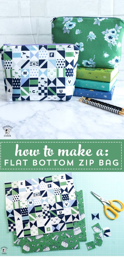 Learn how to sew a simple zippered pouch with the free tutorial. #simplesewingprojects #sewingtutorials #sewing #zippouchtutorial #smallsewingprojects #giftstosew