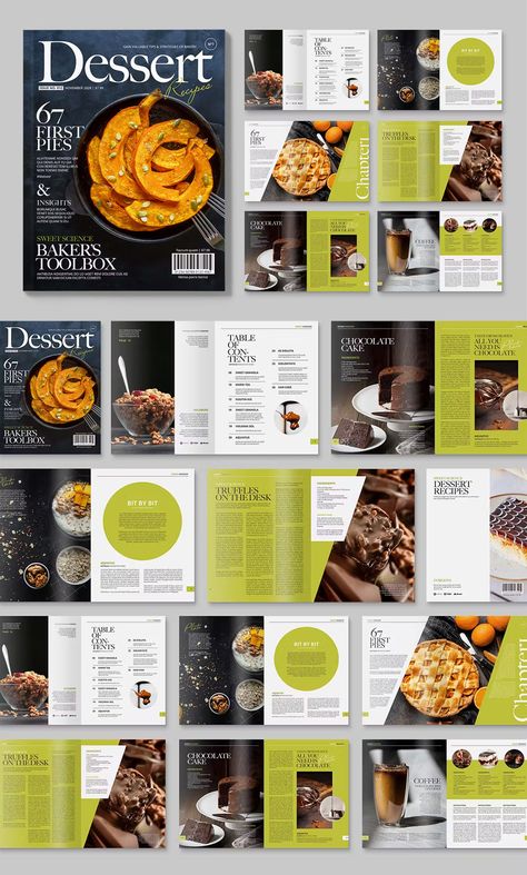 Food Magazine Template InDesign INDD. US Letter Size. CMYK. Layout, Design, Layout Design, Food Magazine Layout, Food Catalog, Food Catalogue, Food Magazine, Food Template, Food Magazines