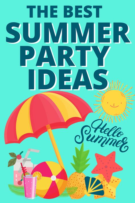 Summer Theme Parties, Summer Party Themes, Fun Party Themes, Best Party Themes, Summer Bash, Summer Bday Party Ideas, Summer Birthday Themes, Summer Birthday Party, Themed Parties