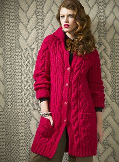 Coat Patterns, Patons Classic Wool, Sweater Pattern, Coat, Crochet Coat, Knitted Sweaters, Stricken, Chunky Coat, Knitted